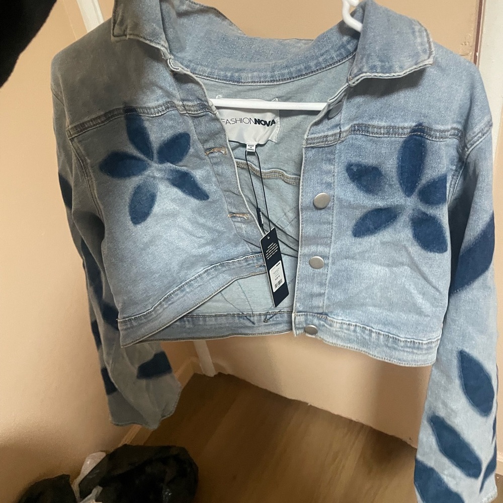BLUE CROPPED JACKET